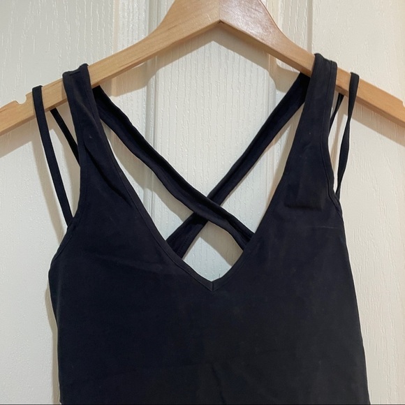 ANTHROPOLOGIE Strappy Tank Top Maeve Deep-V New Black Size XXS Anthro NWT - Picture 6 of 8